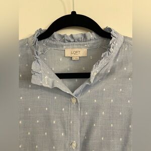 LOFT long sleeve Swiss Dot button down
